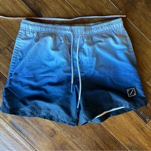 American Eagle Outfitters Ombre Blue Swim Trunks